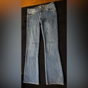 Vintage 2000s American Eagle Hipster Flare Jeans Size 4 Low Rise Y2K